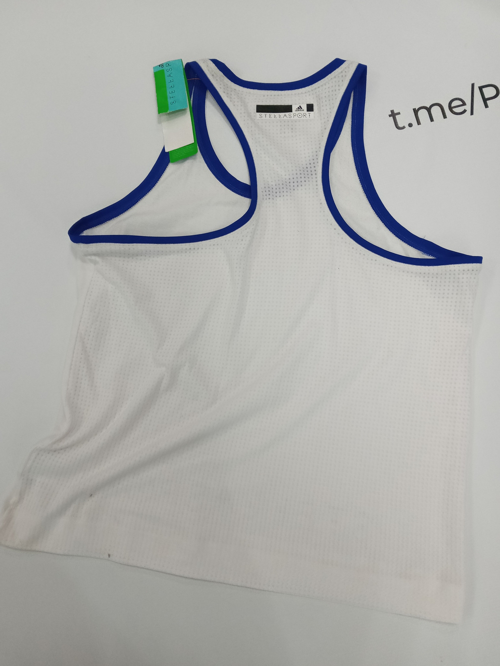 Майка adidas STELLASPORT мужская спортивная Цвет белый,синяя оторочка.Размер L - 50/52 русский