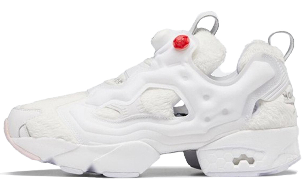 #FR2 x atmos x Reebok Instapump Fury fabric two-layer cowhide three-party joint plush shock absorption non-slip wear-resistant wrapping support lightweight low-cut sports casual shoes for men and women the same style white