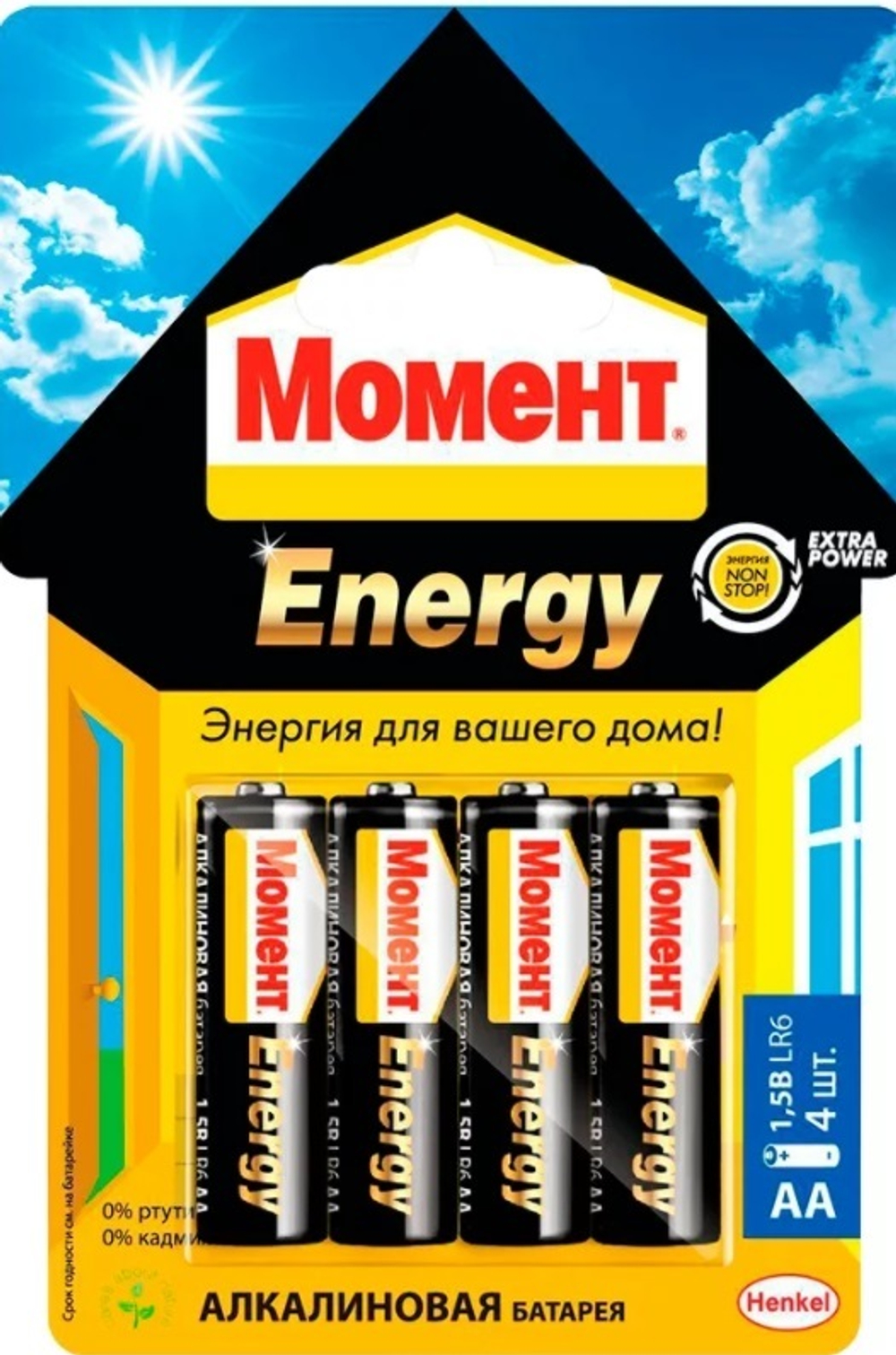 Батарейки МОМЕНТ ENERGY АА ( 4  шт на блистере)