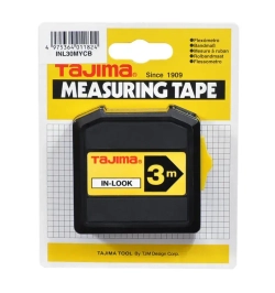 Рулетка TAJIMA In Lock (INL30MY) 3м/13мм, с окошком для внутренних измерений,2-х сторонняя шкала