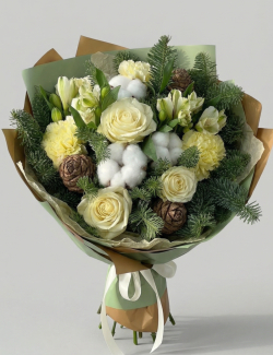 Букет «Зимняя сказка» с датской елью натуральной