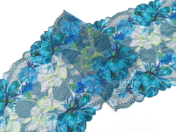 Эластичное кружево, 22 см, карибская волна (принт), (Арт: EK-2720), м