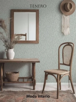 Обои флизелиновые, веточка на зеленом фоне, метровые, для спальни, Tenero (Moda interio, арт.32688-56)