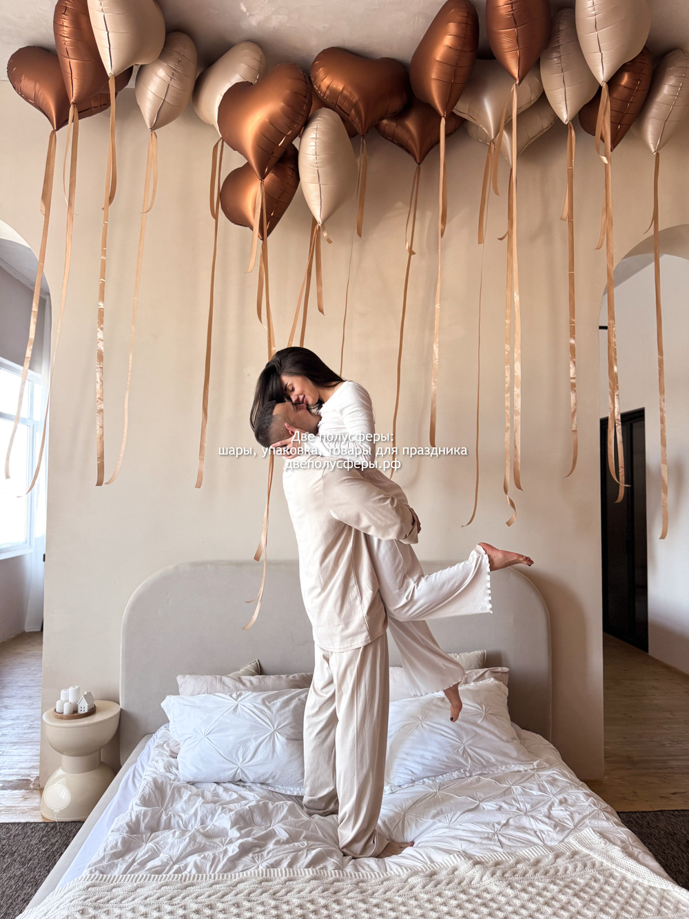 Набор сердец латте и шоколад