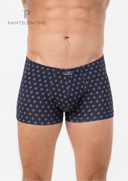 Трусы мужские боксеры Pantelemone PMH-1514, геометрия темно-синяя/бежевая