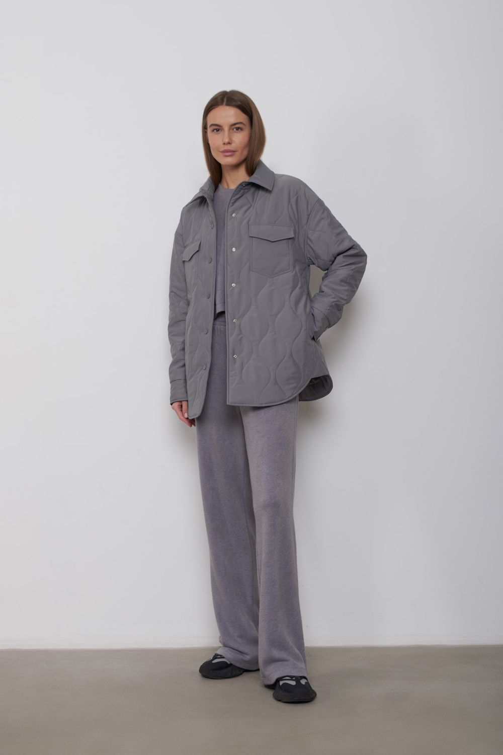 Куртка-рубашка Alexandra Talalay стёганая AW015 серая
