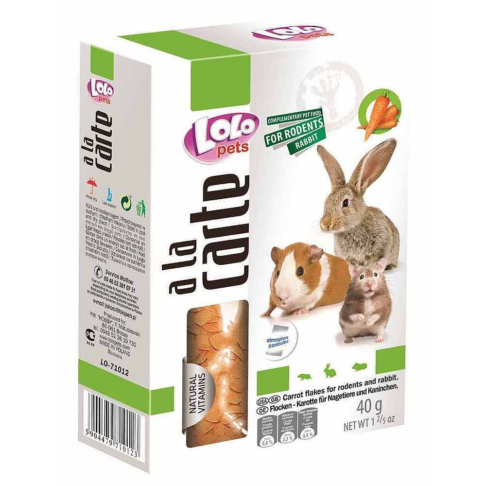 LoLo PETS A la carte для грызунов и кроликов хлопья морковные 40 г