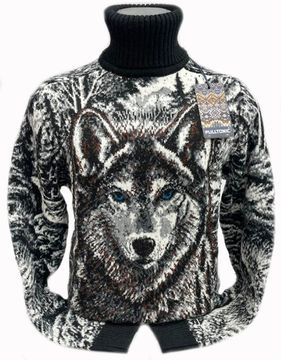 Pulltonic из шерсти и кашемира "Лесной Волк" Размеры (46-54)