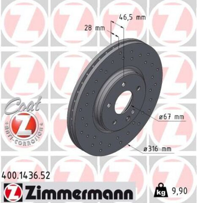 ZIMMERMANN - 400143652-ZIM - Brake Disc
