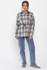 Рубашка хлопковая Джанет (серо-коричневая) Б14276-4М LT Collection