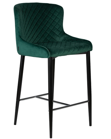 Стул барный DOBRIN CHRISTIAN'75, черные ножки, зеленый велюр (V108-64)