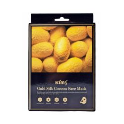 Kims Gold Silk Cocoon Face Mask Антивозрастная маска для лица с протеинами кокона шелкопряда, набор из 5 шт по 30 мл