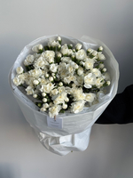 Моно букет из кустовых диантусов в белом оттенке 51 шт