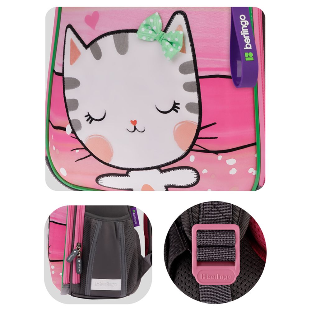 Ранец Berlingo Expert "Cat Hugs" 37*28*16см, 2 отделения, 2 кармана, анатомическая спинка