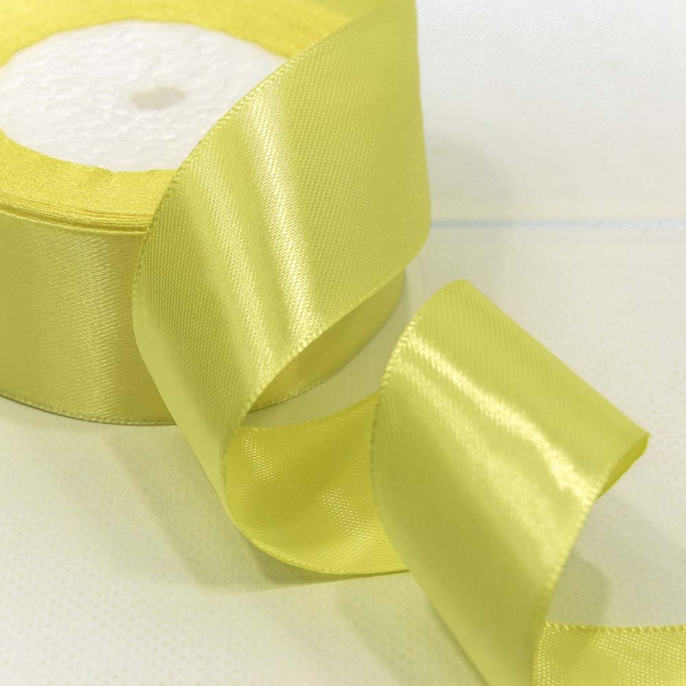 Лента Атласная 3,8см х 28м Сатин (Желтый)