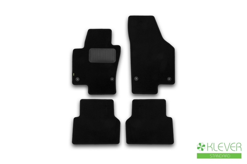 Коврики в салон для VOLKSWAGEN Tiguan, 2007-2011, 2011-2016, кроссовер, 4 шт. (текстиль) KLEVER02512101210KH