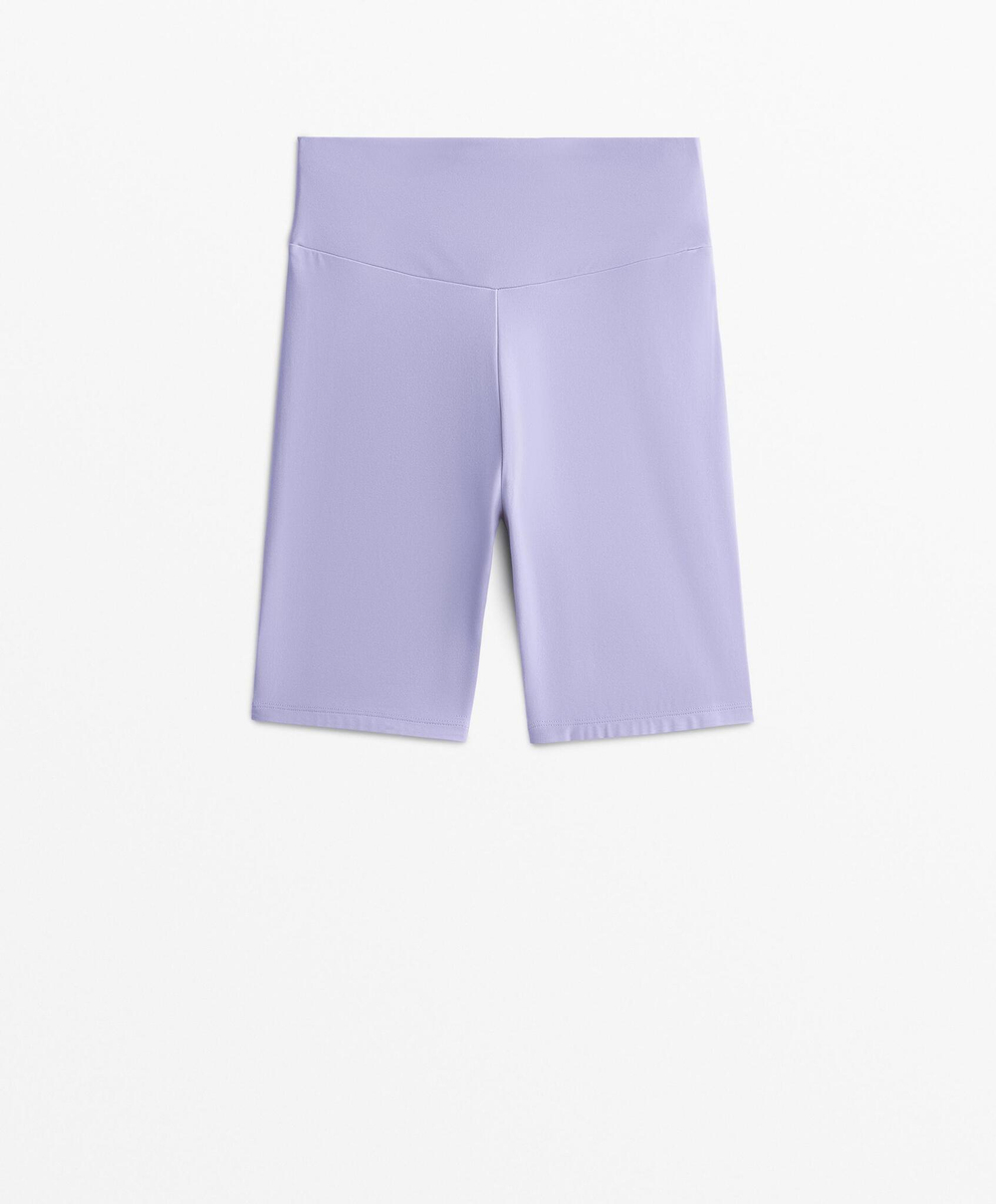 OYSHO Легинсы-велосипедки Comfortlux с высокой посадкой длиной 20 см, бледно-фиолетовый