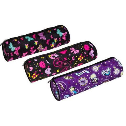 Пенал-косметичка (210*60*60) молния, ткань Candy Shop, круглый на 55 пр.