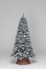 Заснеженная елка с гирляндой 2в1 "Скандинавия" с шишками (Литая+пвх) 210 см / 2,1 м