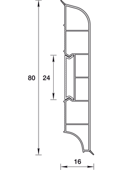 Плинтус ПВХ Идеал Дюра округлый 036 Платиново-серый 80х16х2200 мм