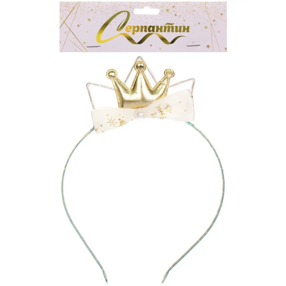 Ободок «Королевский бант» 18 см, Золото