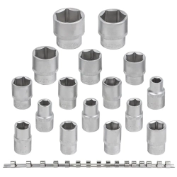 Набор головок 16пр. 1/2''6гр.(10-19,21,22,24,27,30,32мм), на планке RockForce##Rock FORCE RF-4161-5