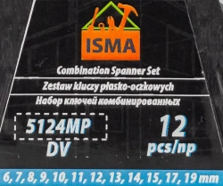 Ключи комбинированные, набор 12пр. (6-15, 17, 19мм) ISMA ISMA-5124MP DV