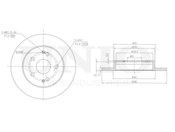 Диск тормозной задний UNIO BRD-20475