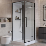 Душевая кабина BelBagno UNO-CAB-A-1-90-C-NERO-Bi-TOP-R правосторонняя