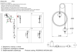 Бра Crystal Lux RODRIGO AP20W LED BLACK/GOLD