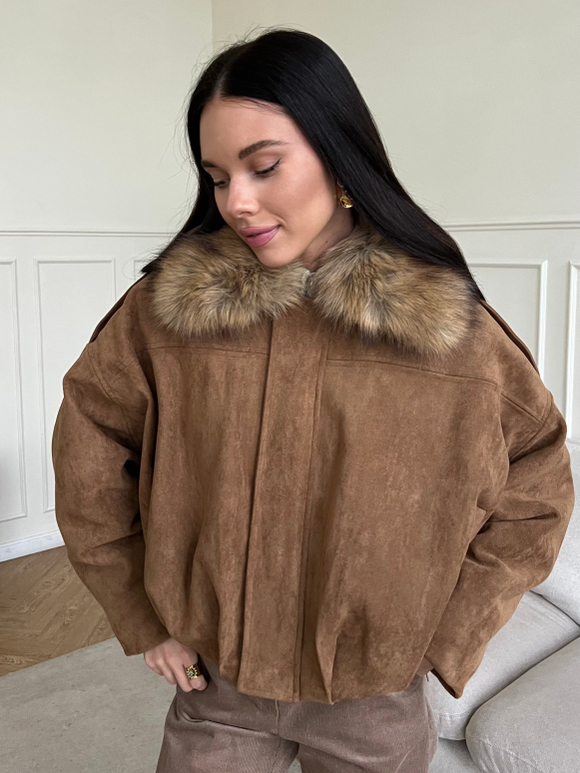 Парка замшевая карамель