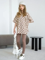 Костюм для девочки летний в клетку