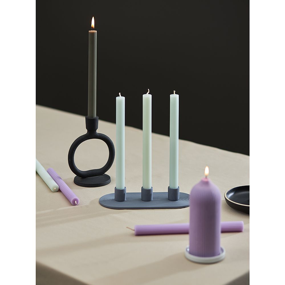 Набор из двух свечей мятного цвета из коллекции Edge, 24,5 см