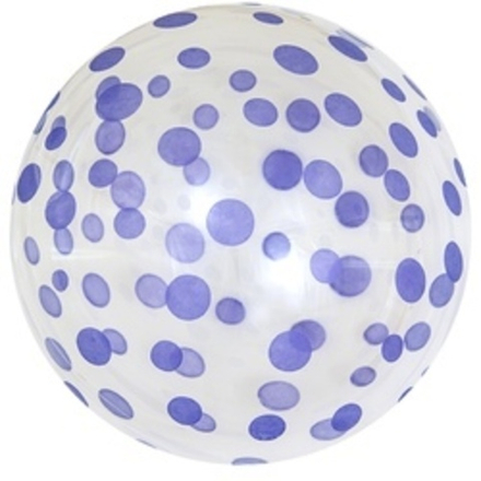 Шар (18"/46 см) Сфера 3D, Deco Bubble, Сиреневое конфетти, Прозрачный 1 шт.