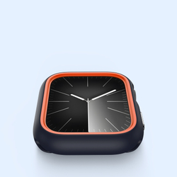 Чехол-бампер для часов Apple Watch 44мм для моделей 4, 5, 6 и SE черный с оранжевыми вставками (Midnight/Orange), от Dux Ducis, серия Bamo Series Case