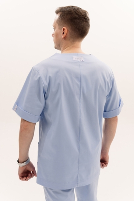 Костюм мужской ( рубашка v-вырез на запах и брюки спорт )