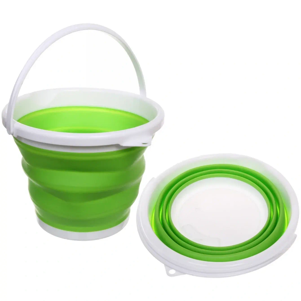 Ведро складное круглое 10л 32х25см зеленое