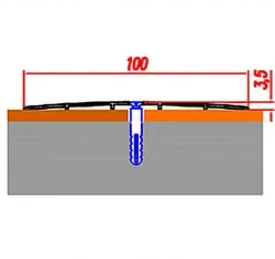 Порог алюминиевый прямой Дуб серый 100мм х 0,9м