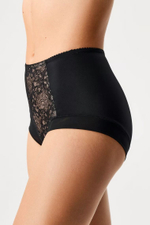 Трусы-слип с высокой линией талии Elegant (Размер: 40) (Цвет: черный с бежевым)