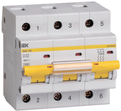 KARAT Автоматический выключатель ВА47-100 3P D 32А 10кА IEK