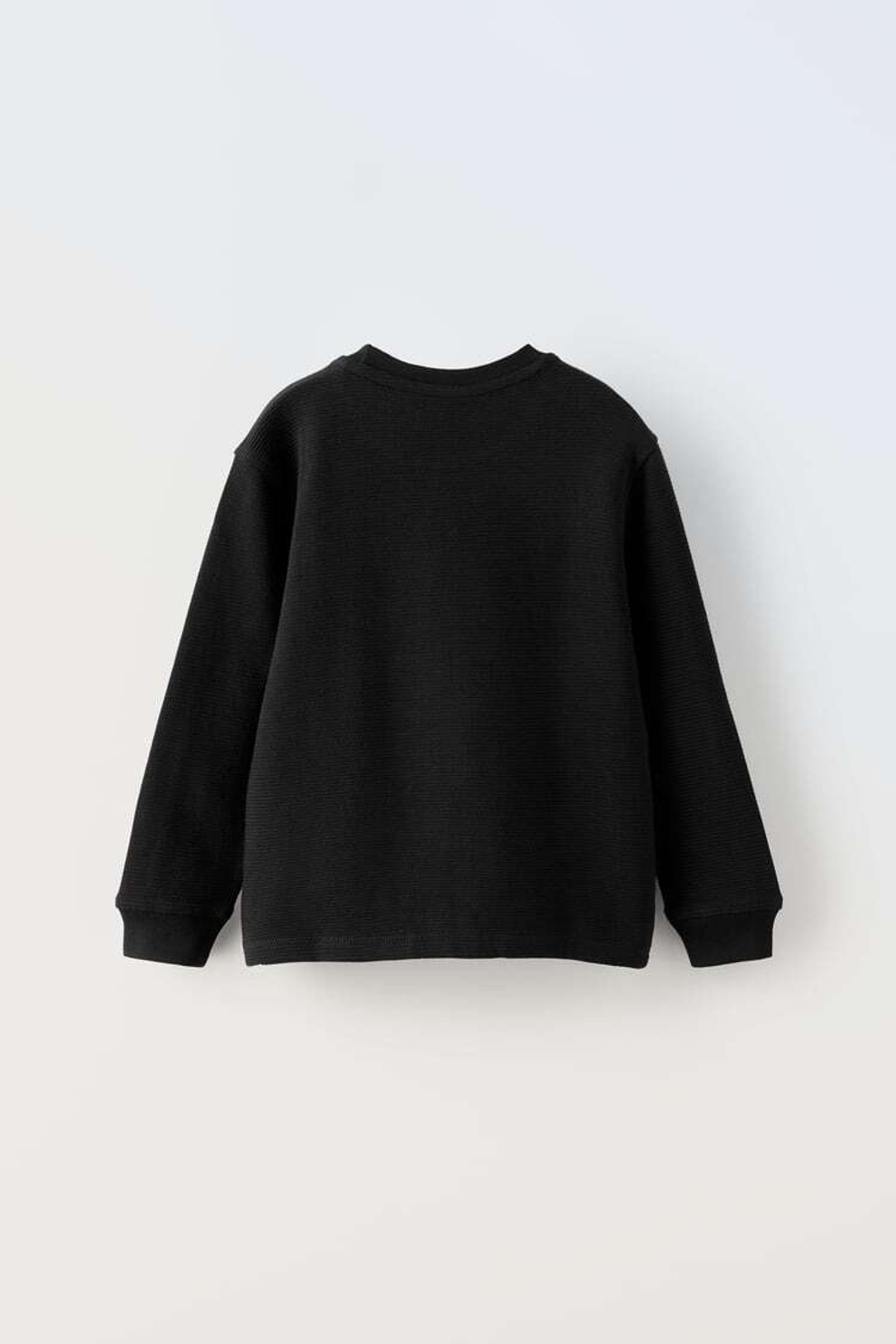 ZARA ФУТБОЛКА ИЗ ТКАНИ ОТТОМАН, ЧЕРНЫЙ