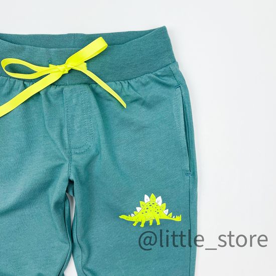 Штаны "Динозавры" хлопковые, Малахит