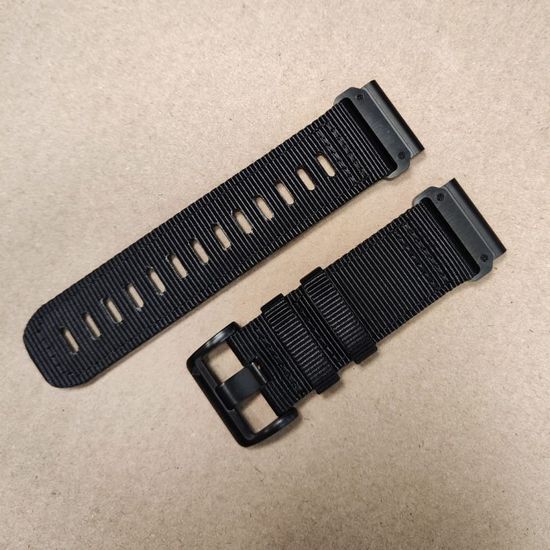 Ремешок тактический Tactix 26 мм. для Garmin Fenix 7x / 6x / 5x / 3, Enduro 2 / Tactix 7, Tactix Delta нейлоновый быстросъемный на застежке (Черный/черная застежка)