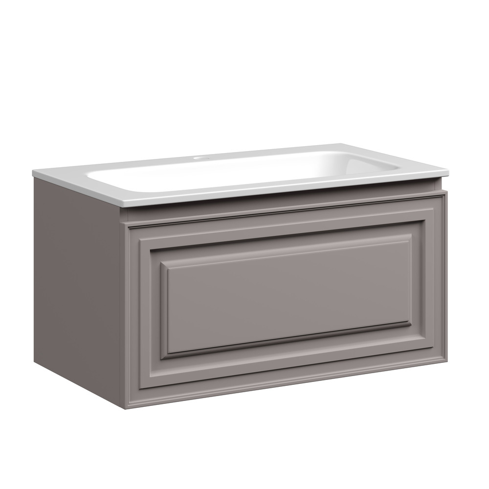 Тумба подвесная Sancos Very, Doha Soft 790х445х406, под столешницу без отверстия под смеситель, цвет Kreman