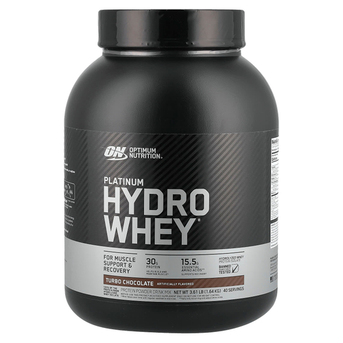 Optimum Nutrition, Platinum Hydro Whey, гидролизованный изолят сывороточного протеина, турбо-шоколад, 1,64 кг (3,61 фунта)