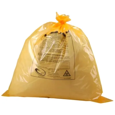 Пакеты для утилизации медицинских отходов класс Б одноразовые 505х610 мм 10 микрон 80 л 100 шт