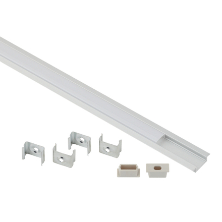 Комплект с врезным анодированным профилем ЭРА 2206 с фланцем 22х6мм 2м CAB251