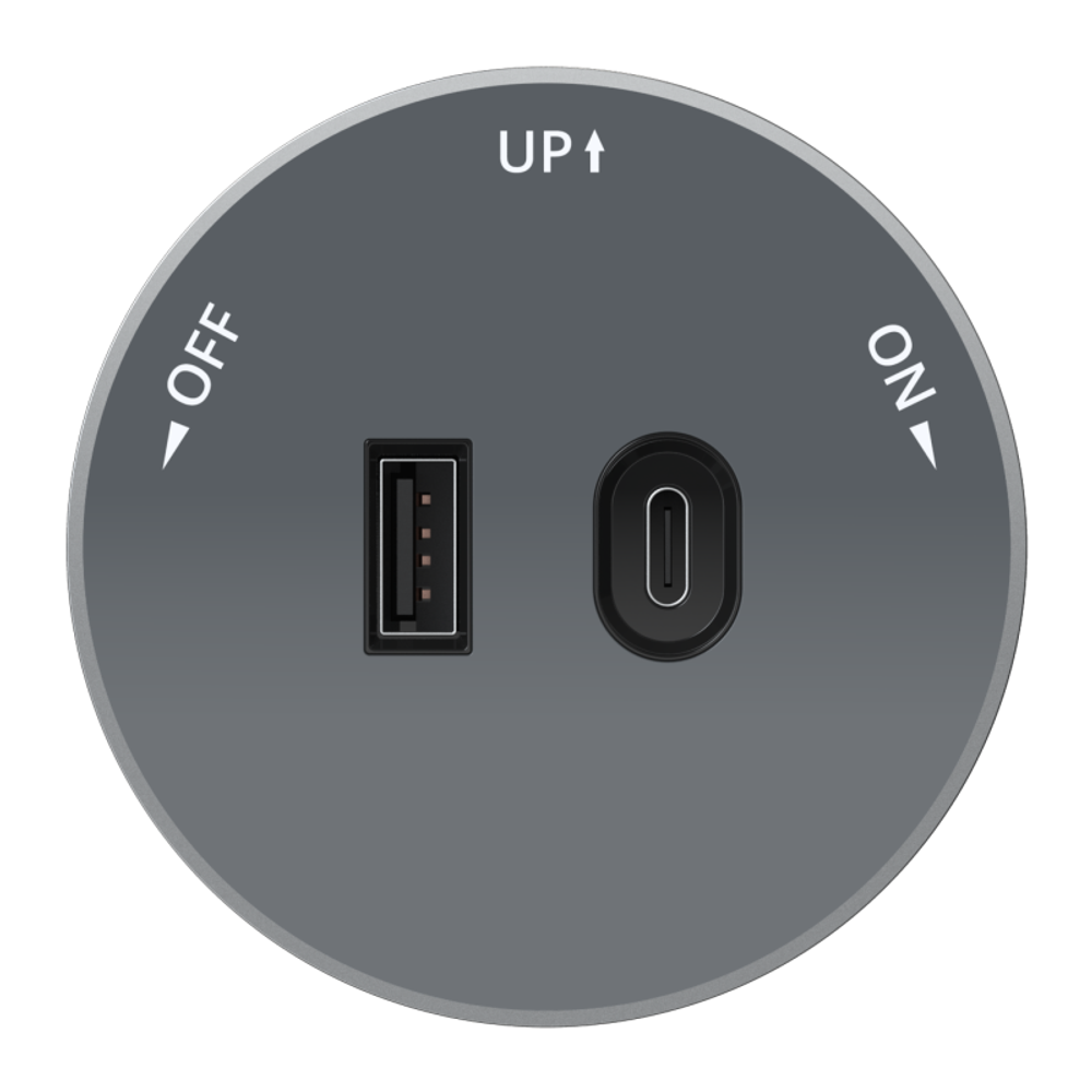 Розетка MultiTrack с 2-мя заряд. устройствами USB тип A+C 18Вт 5В/3А графит SE MTK13003G