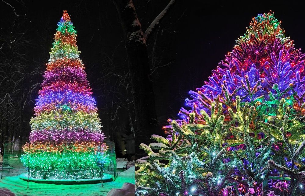 уличная искусственная елка "Уральская" каркасная светодинамическая-с встроенной гирляндой