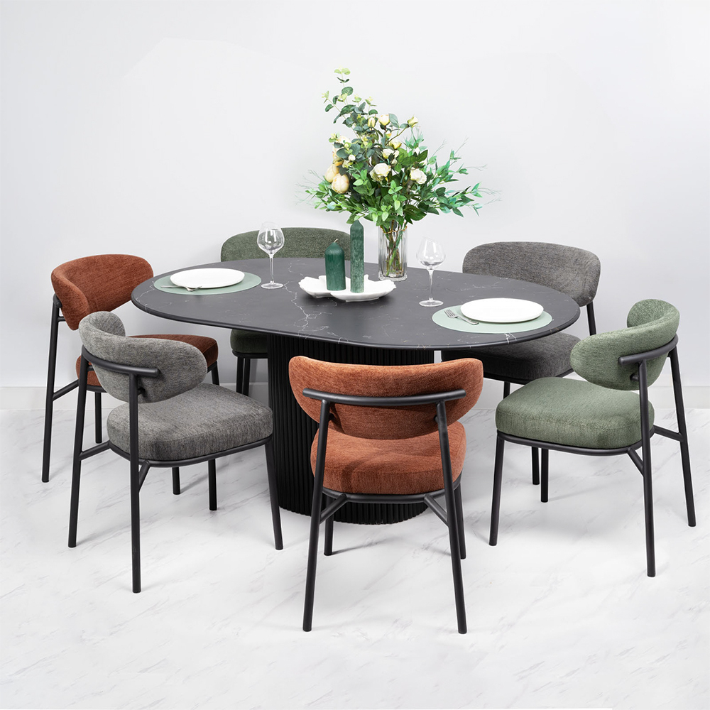 Стул Lucas 2 терракотовый шенилл с чёрными ножками